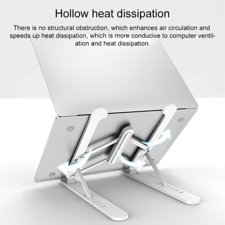 Laptop Stand Desktop Raise Bracket Cooling Base Lifting Holder Foldable (White)