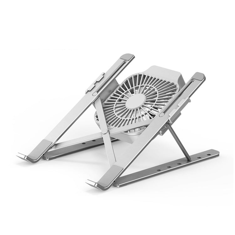 Portable Adjustable Laptop Stand Desktop Lifting Height Increase Rack Folding Heat Dissipation Holder, Style: Fan