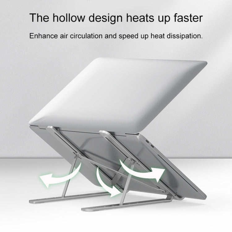 Portable Adjustable Laptop Stand Desktop Lifting Height Increase Rack Folding Heat Dissipation Holder, Style: Ordinary(Silver)