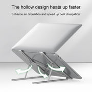 Portable Adjustable Laptop Stand Desktop Lifting Height Increase Rack Folding Heat Dissipation Holder, Style: Ordinary(Silver)