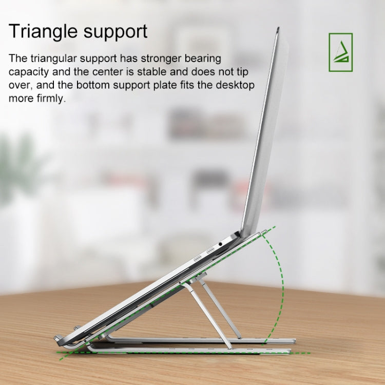 Portable Adjustable Laptop Stand Desktop Lifting Height Increase Rack Folding Heat Dissipation Holder, Style: Ordinary(Silver)