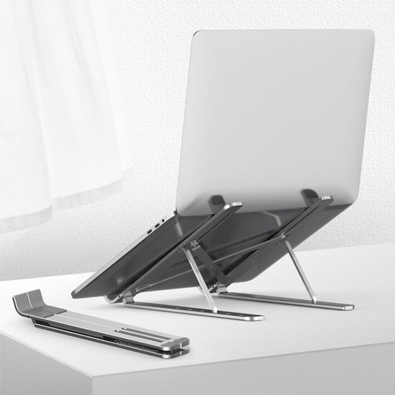 Portable Adjustable Laptop Stand Desktop Lifting Height Increase Rack Folding Heat Dissipation Holder, Style: Ordinary(Silver)
