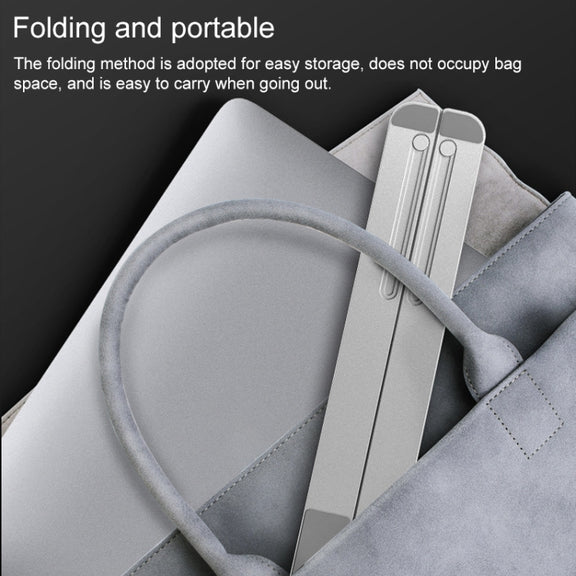 Portable Adjustable Laptop Stand Desktop Lifting Height Increase Rack Folding Heat Dissipation Holder, Style: Ordinary(Silver)