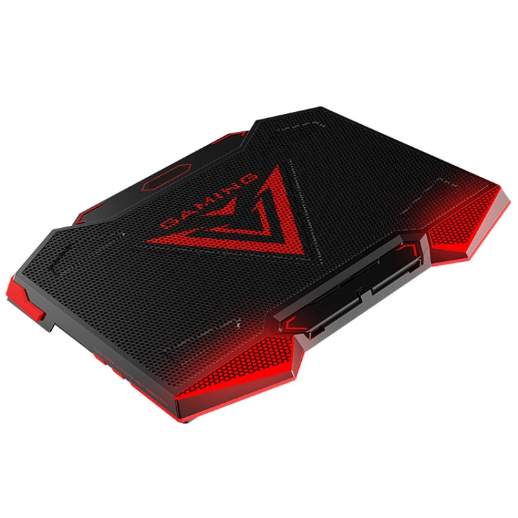 dual USB Ports Five-core Radiator Notebook Computer  Holder (Red)