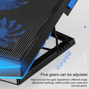 dual USB Ports Five-core Radiator Notebook Computer  Holder (Red)