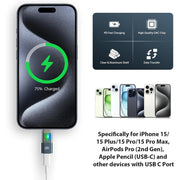 JH-115 USB-C/Type-C Male to 8 Pin Female PD Charging Adapter