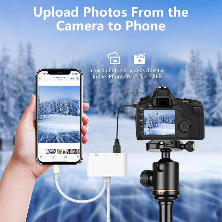NK-109Pro USB-C/Type-C+8 Pin to USB+3.5mm+USB-C/Type-C Multifunctional Audio Adapter
