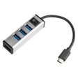 USB-C / Type-C to 4 USB 3.0 Ports Aluminum Alloy HUB with Switch (Silver) - USB HUB by PMC TechLife | Online Shopping South Africa | PMC TechLife | Buy Now Pay Later Mobicred