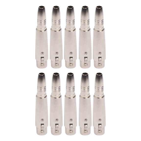 10 PCS LZ1163-1 6.35mm XRL Female to Female Audio Adapter