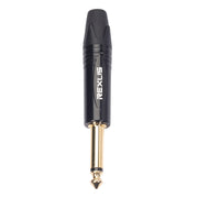10 PCS TC202 6.35mm Gold-plated Mono Sound Welding Audio Adapter Plug(Black)