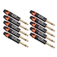 10 PCS TC202 6.35mm Gold-plated Mono Sound Welding Audio Adapter Plug(Orange) - Microphone Audio Cable & Connector by PMC TechLife | Online Shopping South Africa | PMC TechLife | Buy Now Pay Later Mobicred