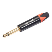 10 PCS TC202 6.35mm Gold-plated Mono Sound Welding Audio Adapter Plug(Orange)