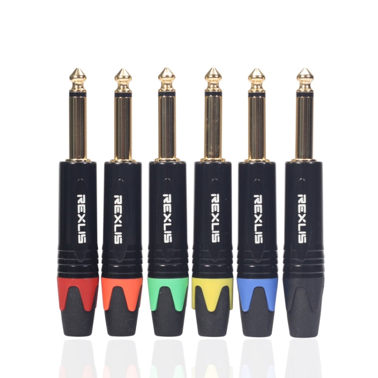 10 PCS TC202 6.35mm Gold-plated Mono Sound Welding Audio Adapter Plug(Green)