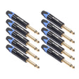 10 PCS TC202 6.35mm Gold-plated Mono Sound Welding Audio Adapter Plug(Blue) - free shipping - PMC TechLife - Order now!