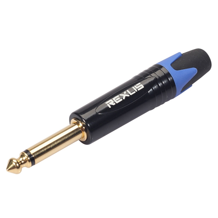 10 PCS TC202 6.35mm Gold-plated Mono Sound Welding Audio Adapter Plug(Blue)