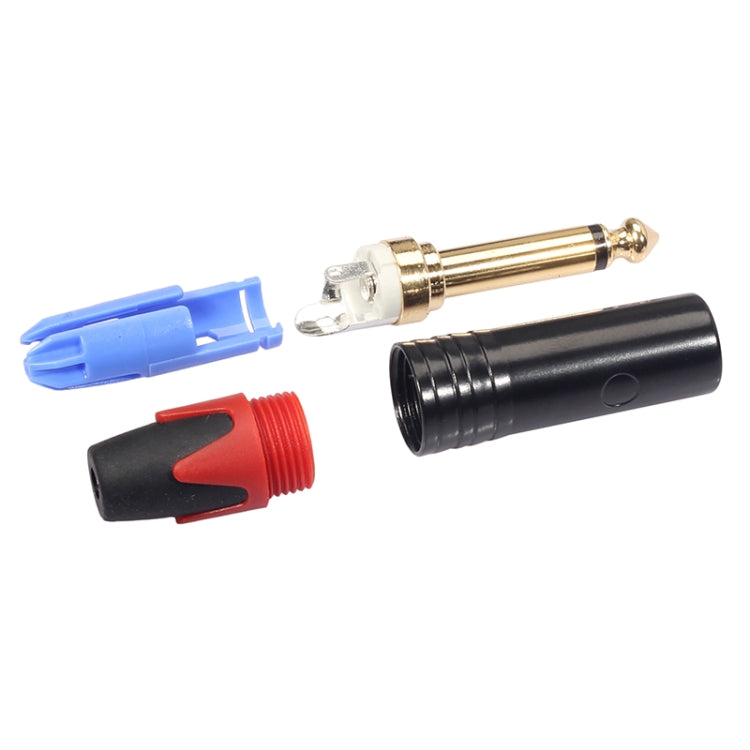 10 PCS TC202 6.35mm Gold-plated Mono Sound Welding Audio Adapter Plug(Red)