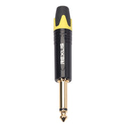 10 PCS TC202 6.35mm Gold-plated Mono Sound Welding Audio Adapter Plug(Yellow)