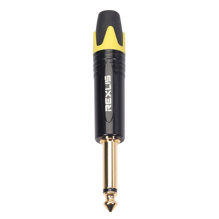 10 PCS TC202 6.35mm Gold-plated Mono Sound Welding Audio Adapter Plug(Yellow)