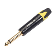 10 PCS TC202 6.35mm Gold-plated Mono Sound Welding Audio Adapter Plug(Yellow)