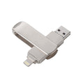 Richwell 3 in 1 32G Micro USB + 8 Pin + USB 3.0 Metal Rotating Push-pull Flash Disk with OTG Function(Silver) - U Disk & Card Reader by Richwell | Online Shopping South Africa | PMC TechLife | Buy Now Pay Later Mobicred