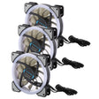 3 PCS CoolerAge DC 12V - 0.25A 2500PRM Remote Cotrol Computer Cooler Cooling Case Fan with Adjust LED - Fan Cooling by PMC TechLife | Online Shopping South Africa | PMC TechLife | Buy Now Pay Later Mobicred