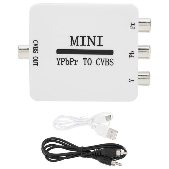 Mini YPBPR to CVBS Video Converter Component AV Adapter for TV / Projector / Monitor(White)