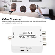 Mini YPBPR to CVBS Video Converter Component AV Adapter for TV / Projector / Monitor(White)