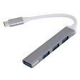 C809 USB 3.0 x 1 + USB 2.0 x 3 to USB-C / Type-C Multi-function Splitter HUB Adapter (Grey) - USB HUB by PMC TechLife | Online Shopping South Africa | PMC TechLife