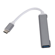 C809 USB 3.0 x 1 + USB 2.0 x 3 to USB-C / Type-C Multi-function Splitter HUB Adapter (Grey)