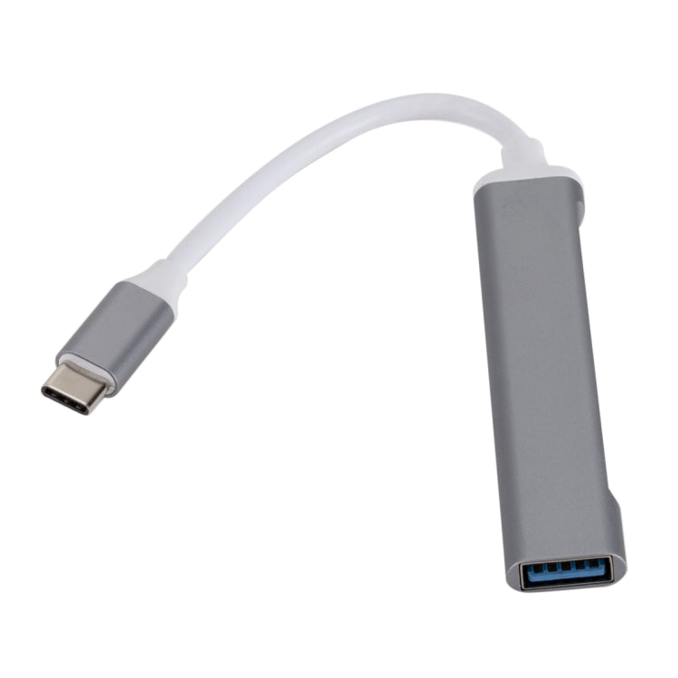 C809 USB 3.0 x 1 + USB 2.0 x 3 to USB-C / Type-C Multi-function Splitter HUB Adapter (Grey)