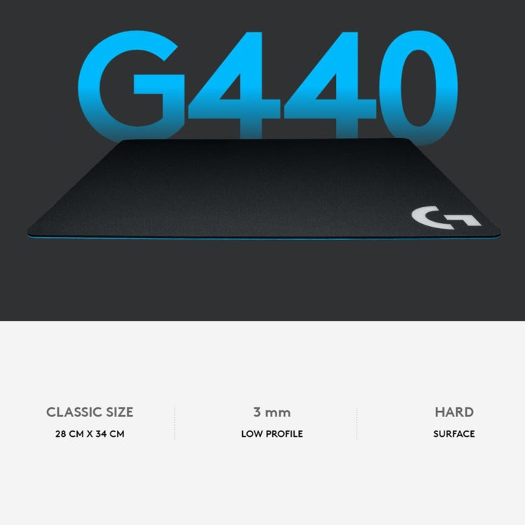 Logitech G440 Hard E-sport Gaming Mouse Pad, Size: 34 x 28cm (Black)