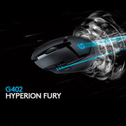 Logitech G402 USB Interface 8-keys 4000DPI Five-speed Adjustable High-speed Tracking Wired Optical Gaming Mouse, Length: 2m (Black)