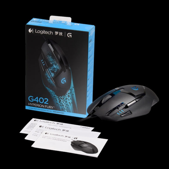 Logitech G402 USB Interface 8-keys 4000DPI Five-speed Adjustable High-speed Tracking Wired Optical Gaming Mouse, Length: 2m (Black)