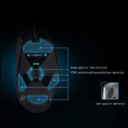 Logitech G402 USB Interface 8-keys 4000DPI Five-speed Adjustable High-speed Tracking Wired Optical Gaming Mouse, Length: 2m (Black)