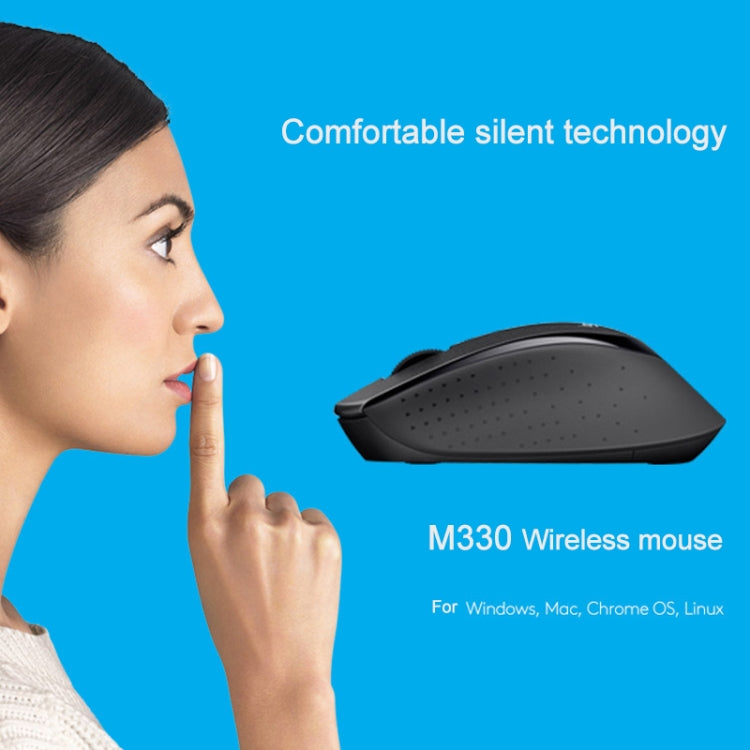 Logitech M330 Wireless Optical Mute Mouse with Micro USB Receiver (White)