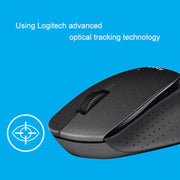 Logitech M330 Wireless Optical Mute Mouse with Micro USB Receiver (White)