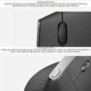 Logitech MX Vertical 4000DPI USB-C / Type-C + Unifying + Bluetooth Three-mode Ergonomic Wireless Vertical Optical Mouse (Black)
