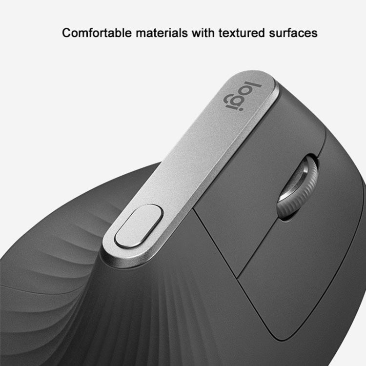 Logitech MX Vertical 4000DPI USB-C / Type-C + Unifying + Bluetooth Three-mode Ergonomic Wireless Vertical Optical Mouse (Black)
