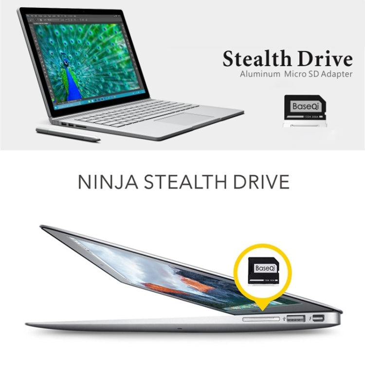 BASEQI Hidden Aluminum Alloy SD Card Case for Lenovo YOGA 720 / 710 Laptop