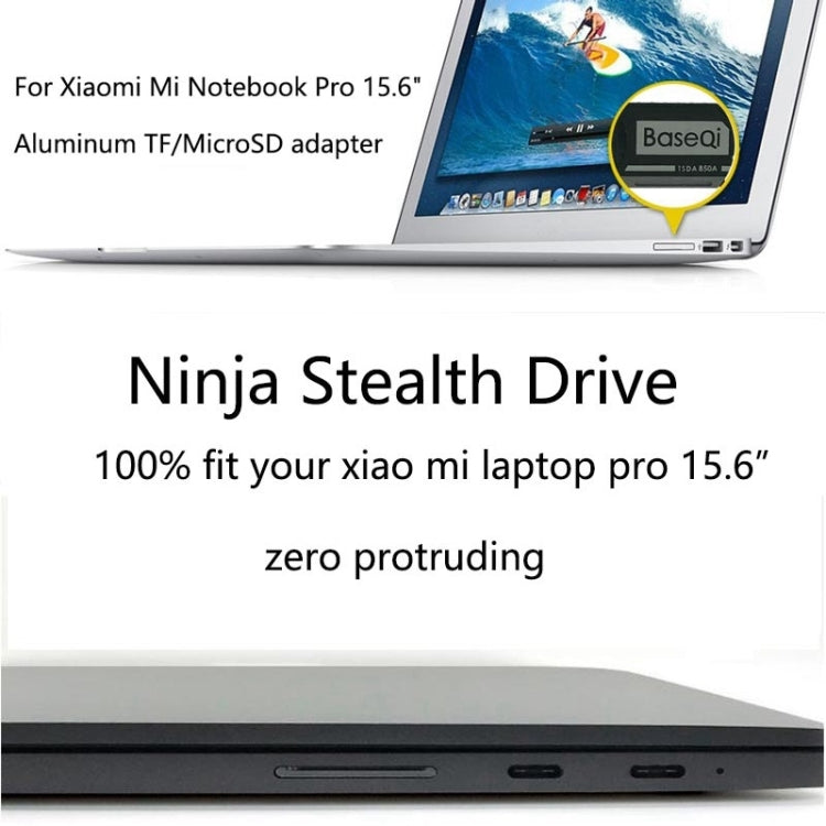 BASEQI Hidden Aluminum Alloy SD Card Case for Xiaomi Pro 15.6 inch MX150 Laptop