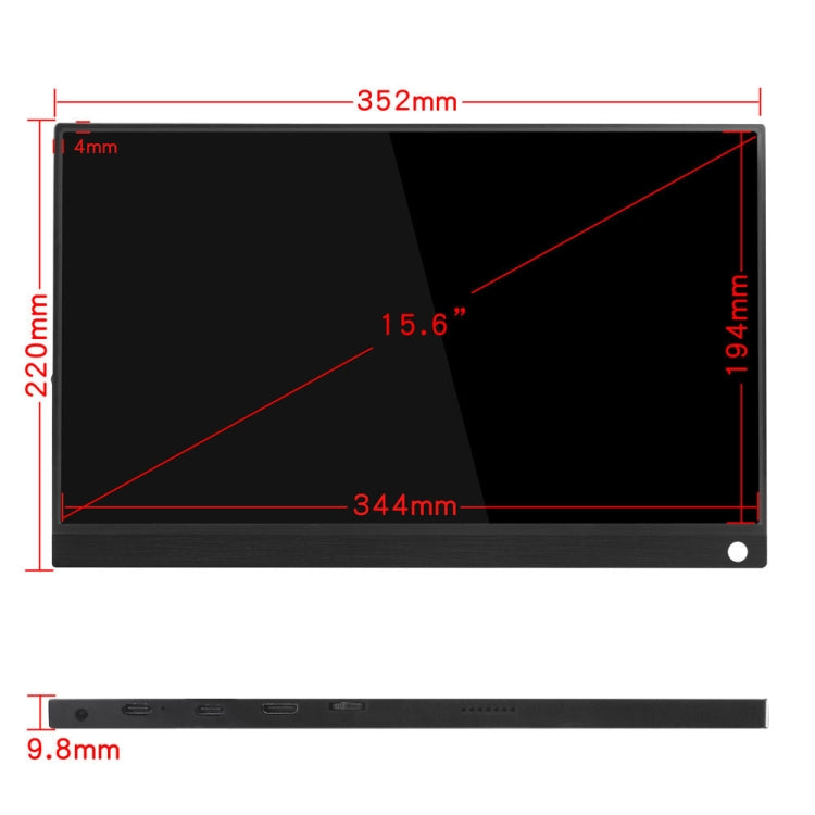 15.6 inch 1080P 178 Degree Wide Angle HD Portable IPS LED Display Monitor