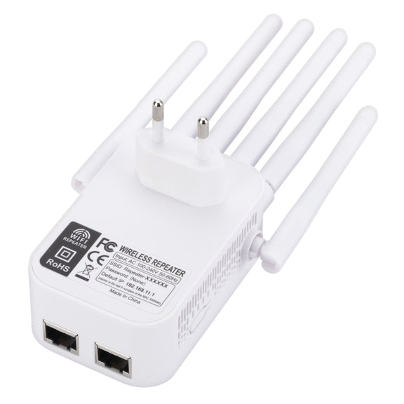 SM-011 Six-antenna 1200M Repeater WiFi Wireless Router (US Plug)