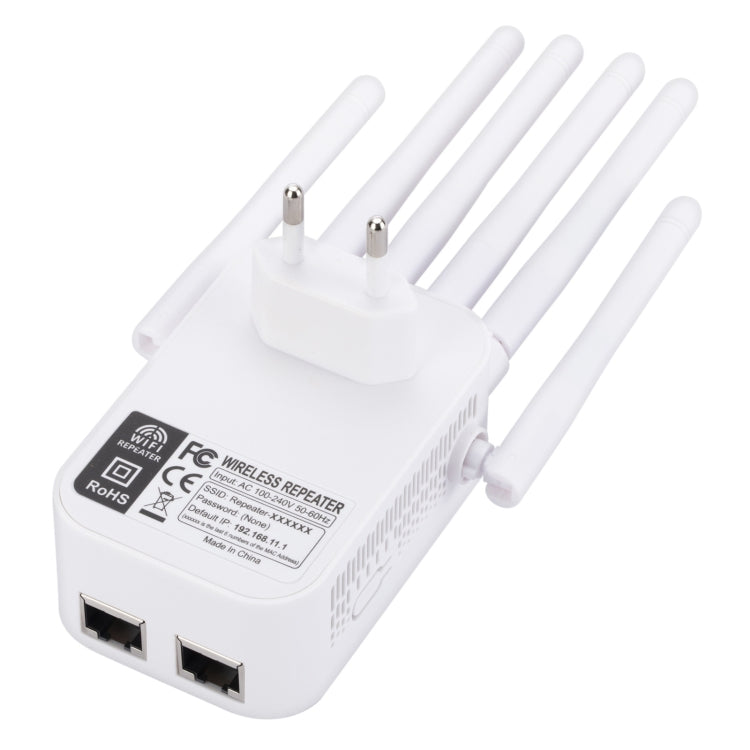 SM-011 Six-antenna 1200M Repeater WiFi Wireless Router (EU Plug)
