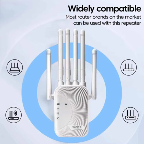 SM-011 Six-antenna 1200M Repeater WiFi Wireless Router (US Plug)