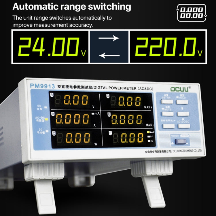 DCUU PM9913 Intelligent Electrical Parameters Measuring Instrument(EU Plug)