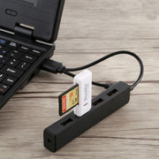 3 in 1 USB-C / Type-C + Micro USB + 4 x USB 2.0 Ports HUB Converter, Cable Length: 12cm(Black)