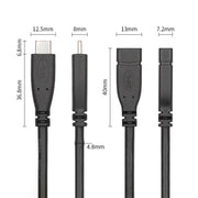 USB 3.1 Type-C / USB-C Male to Type-C / USB-C Female Gen2 Adapter Cable, Length: 1m