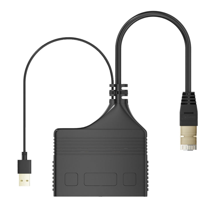 Male RJ45 3 in 1 100M Network Splitter Cable Ethernet Network Coupler
