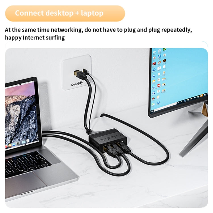 Male RJ45 3 in 1 100M Network Splitter Cable Ethernet Network Coupler