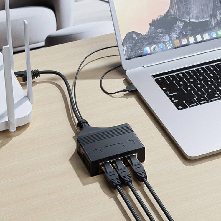 Male RJ45 3 in 1 100M Network Splitter Cable Ethernet Network Coupler